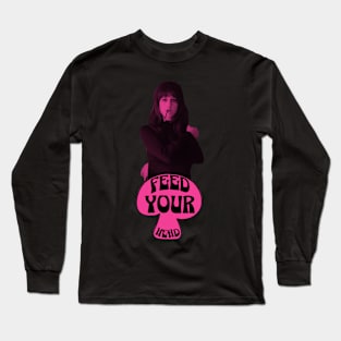 Feed Your Head (Black and Hot Pink) Long Sleeve T-Shirt